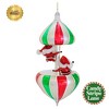 Santa Land Nick & Nicky's Candy Stripe Carousel - 1 Glass Ornament 8.00 Inch, Glass - Ornament Italian Italy Candy Striped Lane 23D1070 8.0 Inch Nick - 2 of 3
