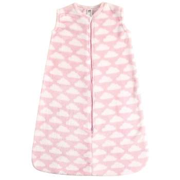 Hudson Baby Infant Girl Plush Sleeping Bag, Sack, Blanket, Pink Clouds Plush