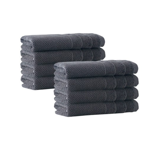 8pc Veta Turkish Cotton Hand Towel Set Dark Blue - Enchante Home : Target