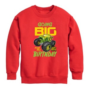 Boys' - Hot Wheels - Going Big For My Birthday Graphic Long Sleeve Fleece Sweatshirt - 1 of 4