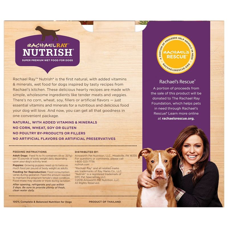 Rachael Ray Nutrish Hearty Recipes Chicken &#38; Beef Variety Pack Wet Dog Food - 8oz/6ct, 3 of 10