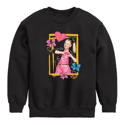 Boys' JoJo Siwa Jojo Love Graphic Long Sleeve Fleece Sweatshirt - Black - Small