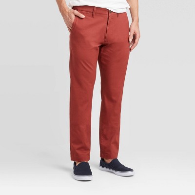 red khaki pants