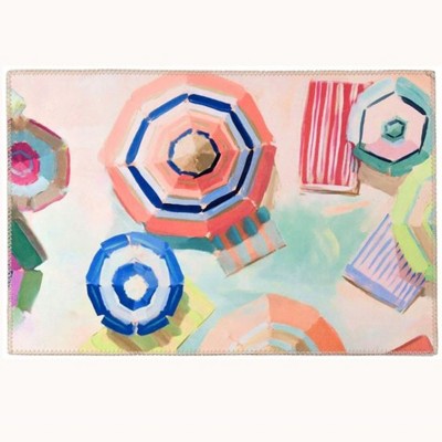 Homefires Beach Umbrellas Indoor Rug Only – Fun, Coastal Accent Rug with Bright Summer Vibes – Perfect for Living Room or Bedroom