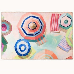 Homefires Beach Umbrellas Indoor Rug Only – Fun, Coastal Accent Rug with Bright Summer Vibes – Perfect for Living Room or Bedroom - 1 of 2