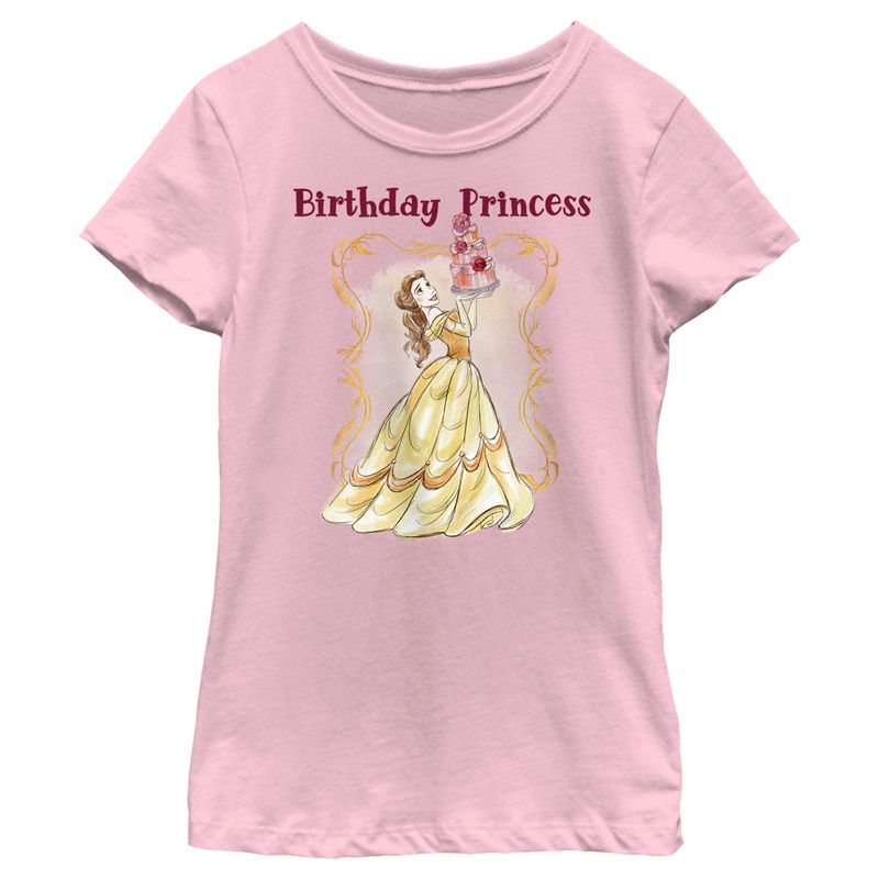 Girl's Beauty and the Beast Belle Birthday Princess T-Shirt, 1 of 5