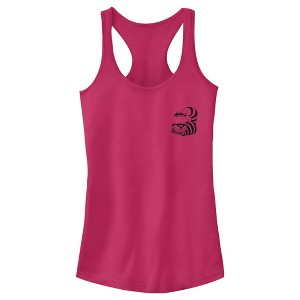Junior's Women Alice in Wonderland Cheshire Cat Pocket Sketch Racerback Tank Top - 1 of 4