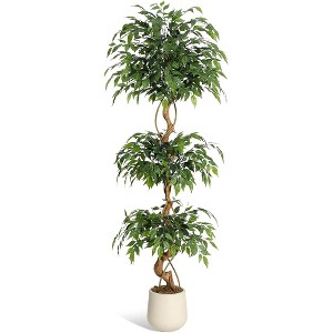 Ficus Tree, Artificial Plants Indoor with Pot,Indoor Faux Tree for Home Office Decor - 1 of 4