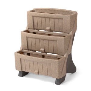 Simplay3 4pc 3-Tier Rectangular Outdoor Tiered Planters Tan 19.5"x22.25"x27.3" - 1 of 4