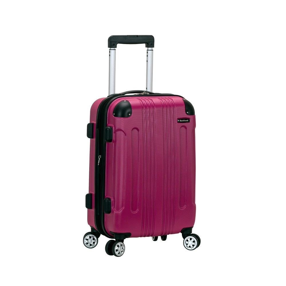 Photos - Luggage Rockland Sonic Expandable Hardside Carry On Spinner Suitcase - Magenta 