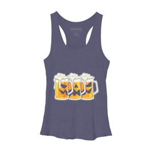 Women's Design By Humans Halloween Jack O Lantern Beer Drinking By RedBirdLS Racerback Tank Top - 1 of 3