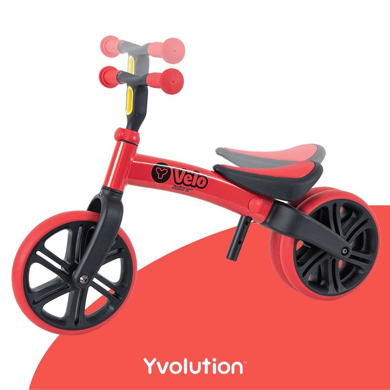 Yvolution Y Velo Junior 9'' Kids' Balance Bike with Dual Rear Wheels, 4 of 11
