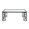 Occasional 3pc Tables Set Tempered Glass Top Coffee Table and End Tables Black Metal Frame Living Room Furniture - 2 of 4
