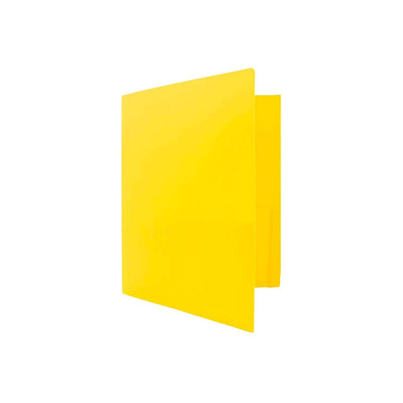 JAM Paper Heavy Duty Matte 2-Pocket Folder Yellow 108/Box 383HYEB, 5 of 6