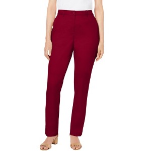 Jessica London Women's Plus Size Stretch Cotton Chino Straight Leg Pant - 1 of 4