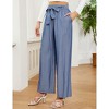 BLUEMING Womens Wide Leg Pants Belted High Waist Palazzo Pants Work Business Casual Flowy Trousers with Pockets - 3 of 4