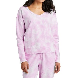 Mafoose Women's Long Sleeve Soft Beach Wash Cloud Tie-Dye Pattern V-Neck Sweatshirt - 1 of 4