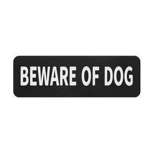 Unique Bargains Indoor Outdoor Yard Home Acrylic Self-adhesive Durable Beware of Dog Sign 3x9 Inch - 1 of 4