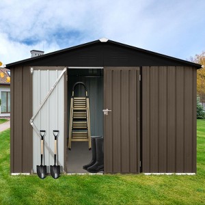 NicBex 10x12 Ft Metal Outdoor Storage Shed with Lockable Doors and Air Vents for Backyard,Garden,Patio - 1 of 4