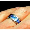 Love Blue Stainless Steel Wedding Band Ring Mens or Womens Ginger Lyne Collection - 3 of 4