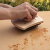 Pizzacraft Acacia Wood Stone Scrubber Brush, 5", Natural Acacia - 2 of 4