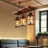 YIYIBYUS 3-Light Black and Brown Retro Shaded Pendant Light with Clear Glass Shade - 2 of 4