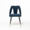 PAGED Modern Dining Chairs Set of 2 Velvet Upholstered Dining Room Chairs with Nailheads and Gold Tipped Black Metal Legs for Living Room - 3 of 4