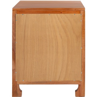 Coastal Natural Rattan & Mindi Wood 1-Drawer Nightstand