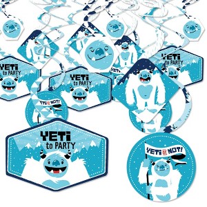 Big Dot of Happiness Yeti to Party - Abominable Snowman Party or Birthday Party Hanging Decor - Party Decoration Swirls - Set of 40 - 1 of 4