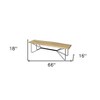HomeRoots 66" Natural and Black Solid Wood Live Edge Bench - 3 of 4