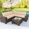 Whizmax 6 Pieces Outdoor Patio Furniture Set, Outdoor Wicker Furniture Set, Patio Sofa Set with 5 Seat Cushions and 1 Glass Coffee Table - 2 of 4