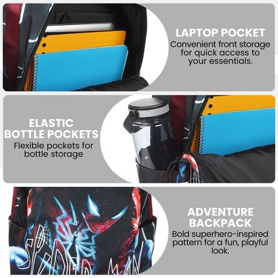 Spider-Man Classic Lightning Character Art 18.5” Adult Blue & Orange Backpack — фото 5