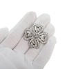 Unique Bargains Four-Petal Floral Pin Back Shoe Accessories Silver Tone 2 Pcs - 3 of 4