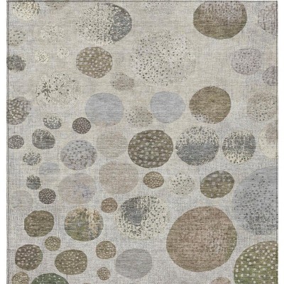 HomeRoots 10' X 14' Taupe And Ivory Geometric Washable Indoor Outdoor Area Rug