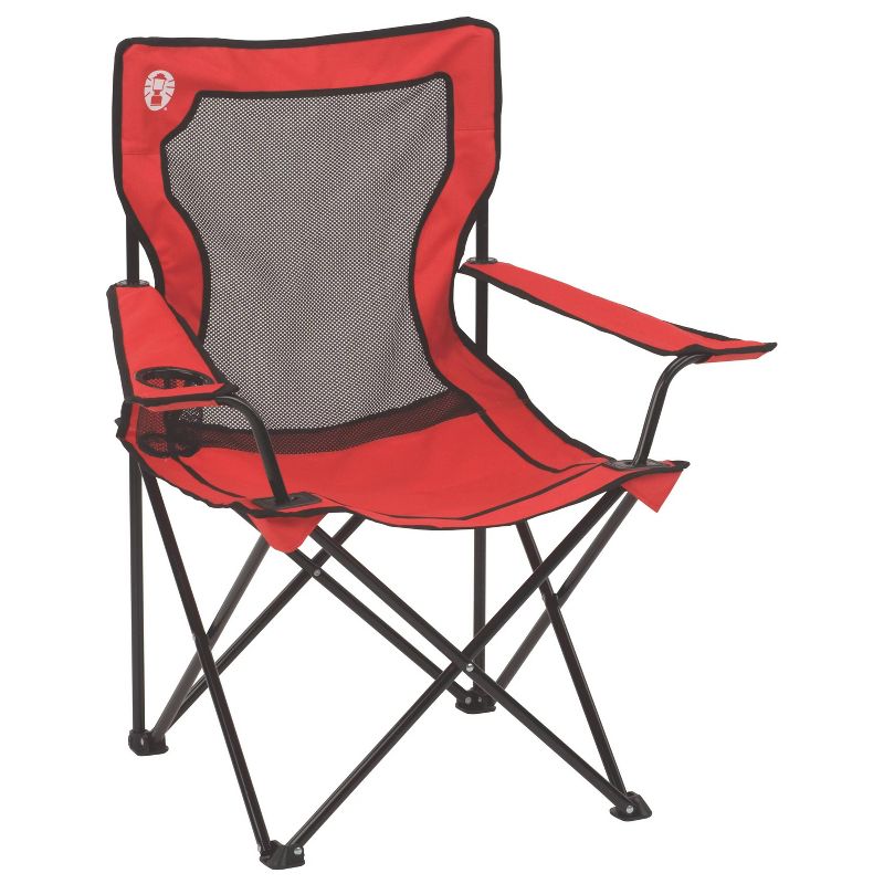Coleman Broadband Mesh Quad Outdoor Portable Camp Chair - Red, 1 of 10