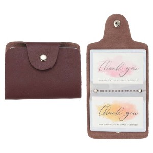 Unique Bargains Leather Slim ID Card Business Card Holder Wallets with 24 Slots 4" x 3" 2 Pcs - 1 of 4