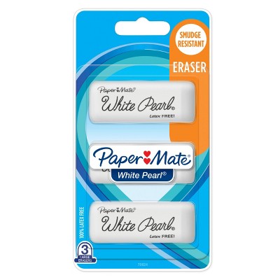 Paper Mate 3pk Erasers White Pearl