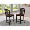East West Furniture,Chelsea Stools with FAUX LEATHER upholstered seat, 24" seat height, Set of 2 - 2 of 3