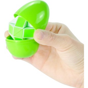 Joyfy 12 Pcs Pre-Filled Easter Eggs with Mini Snake Cube Puzzles, Twist Speed Cube Fidget Toys for Kids Easter Party Favors Egg Hunt and Classroom - 1 of 4