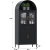 COZONY Tall Metal Arched Cabinet, Glass Door Pantry Bookcase with Drawer Adjustable Shelves for Living Room Kitchen - 2 of 4