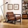 Art Leon Genuine Leather Lounge Accent Chair with Armrest - 3 of 4