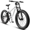 26 inch Mountain Bike,Full-Suspension 21 Speeds Drivetrain with Disc-Brake MTB Bicycle, 26*4" Fat tire Bike for Men - 3 of 4