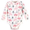 Hudson Baby Infant Girl Cotton Long-Sleeve Bodysuits 5pk, Pink Forest - 3 of 4
