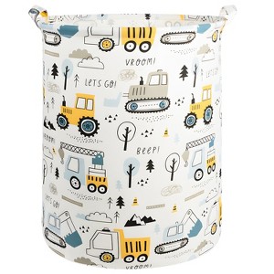 Garnen Kids Toy Basket, Large Toy Storage Organizer Bin for Baby Nursery Room, Truck Themed Laundry Basket Collapsible Laundry Hamper for Dirty Cloth - 1 of 4