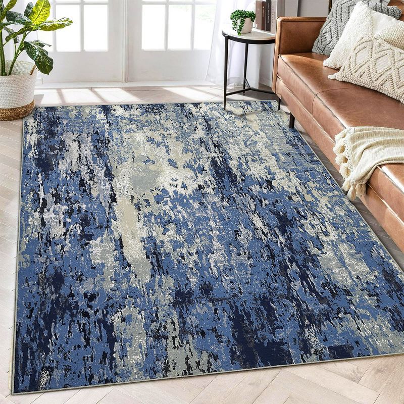 Modern Abstract Area Rugs for Living Room Washable Boho Rug, 1 of 9