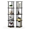 Furinno 2 PCS 5-Tier Decorative Bookshelf Open Multipurpose Shelves Corner Display Rack,Espresso/Black - 2 of 4