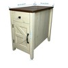 Homy Casa Modern Farmhouse Side Table with Charging Station, Drawer and Storage Cabinet, End Table for Living Room or Bedroom - 3 of 4