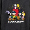 Women's - Peanuts - Boo Crew Lightweight French Terry Wide Neck Long Sleeve Graphic Shirt - 2 of 4