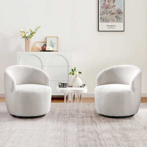 White swivel best sale club chair