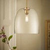 Rennnsan Blaneth 14"W 1-Light Dome Glass Modern Dimmable Pendant in Gold - 2 of 4